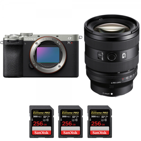 Sony A7CR Silver + FE 20-70mm f/4 G + 3 SanDisk 256GB Extreme PRO UHS-II SDXC 300 MB/s - Appareil Photo Hybride|MCZ DIRECT