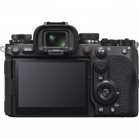 Vue arrière du Sony A9 III, appareil photo hybride plein format avec écran LCD et commandes accessibles
