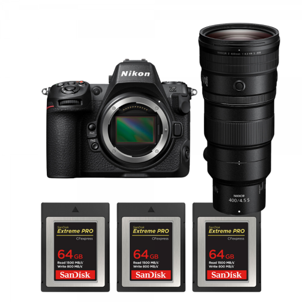 Nikon Z8 + Z 400mm f/4.5 VR S + 3 SanDisk 64GB Extreme PRO CFexpress Type B - Appareil Photo Hybride Plein Format|MCZ DIRECT
