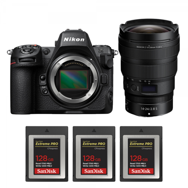 Nikon Z8 + Z 14-24mm f/2.8 S + 3 SanDisk 128GB Extreme PRO CFexpress Type B Nikon CÁMARAS SIN ESPEJO 4.313,00 € MCZ DIRECT