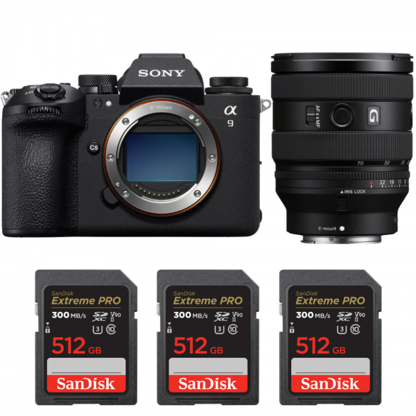 Sony A9 III + FE 20-70mm f/4 G + 3 SanDisk 512GB Extreme PRO UHS-II SDXC 300 MB/s Sony MIRRORLESS CAMERAS €6,752.00 MCZ DIRECT