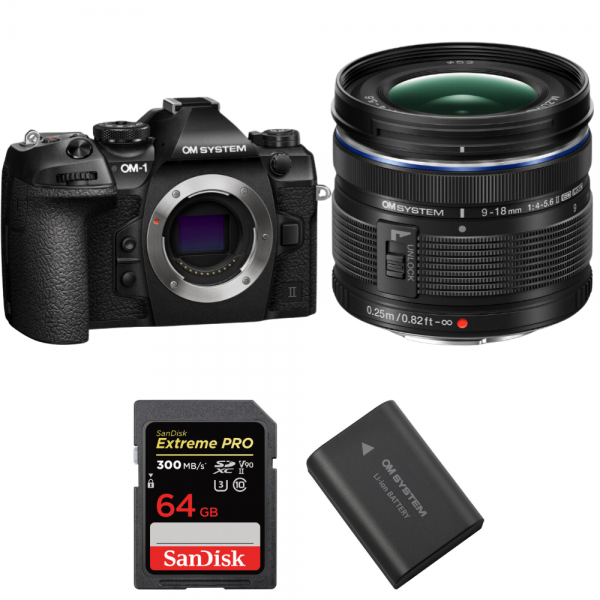 OM System OM-1 Mark II + ED 9-18mm f/4-5.6 II + 1 SanDisk 64GB Extreme PRO UHS-II SDXC 300 MB/s + 1 OM System BLX-1|MCZ DIRECT
