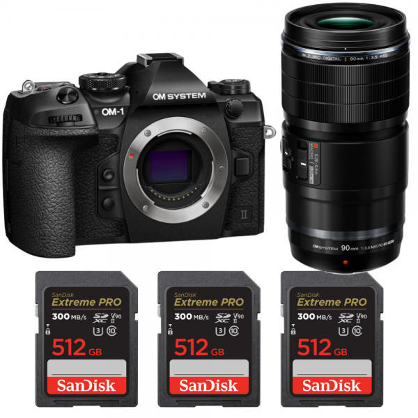OM System OM-1 Mark II + ED 90mm f/3.5 Macro IS PRO + 3 SanDisk 512GB Extreme PRO UHS-II SDXC 300 MB/s OM SYSTEM OM SYSTEM OM-1 MARK II 4.018,00 € MCZ DIRECT