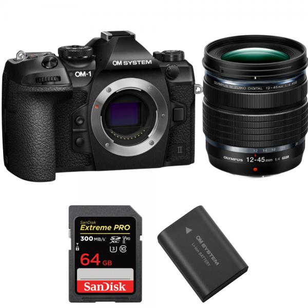 OM System OM-1 Mark II + 12-45mm F4 Pro + 1 SanDisk 64GB Extreme PRO UHS-II SDXC 300 MB/s + 1 OM System BLX-1|MCZ DIRECT