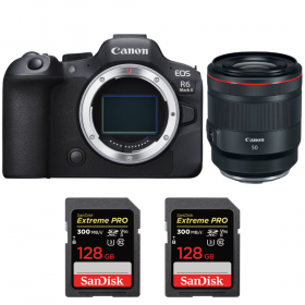 Canon EOS R6 Mark II + RF 50 mm f/1,2 L USM + 2 Sa - Contenido de la caja Canon EOS R6 Mark II + RF 50 mm f/1,2 L USM + 2 Sa - Contenido de la caja