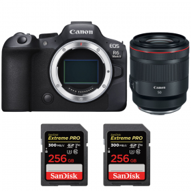 Canon EOS R6 Mark II + RF 50 mm f/1,2 L USM + 2 Sa - Contenido de la caja Canon EOS R6 Mark II + RF 50 mm f/1,2 L USM + 2 Sa - Contenido de la caja