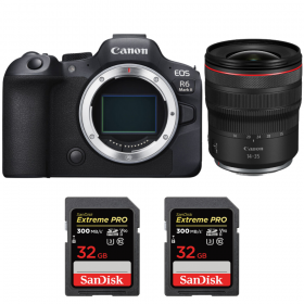 Canon EOS R6 Mark II + RF 14-35 mm f/4 L IS USM + - Contenido de la caja Canon EOS R6 Mark II + RF 14-35 mm f/4 L IS USM + - Contenido de la caja