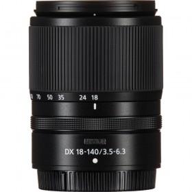 Nikon Z 18-140mm f/3.5-6.3 VR DX lens front view with focus and zoom markings Nikon Z 18-140mm f/3.5-6.3 VR DX lens front view with focus and zoom markings