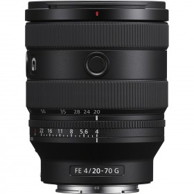 Objectif Sony FE 20-70mm f/4 G avec bague de mise au point et échelle de distance