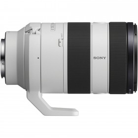 Objetivo Sony FE 70-200mm f/4 Macro G OSS II visto de lado con montura E, enfoque macro y soporte de trípode Objetivo Sony FE 70-200mm f/4 Macro G OSS II visto de lado con montura E, enfoque macro y soporte de trípode