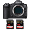 Canon EOS R5 Mark II + 2 SanDisk 128GB Extreme PRO UHS-II SDXC 300 MB/s