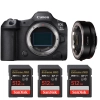 Canon EOS R5 Mark II + EF-EOS R + 3 SanDisk 512GB Extreme PRO UHS-II SDXC 300 MB/s|MCZ DIRECT