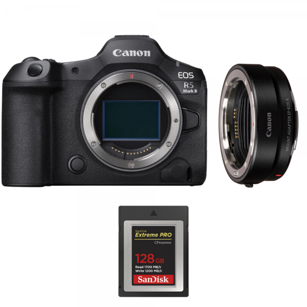 Canon EOS R5 Mark II + EF-EOS R + 1 SanDisk 128GB Extreme PRO CFexpress Type B|MCZ DIRECT