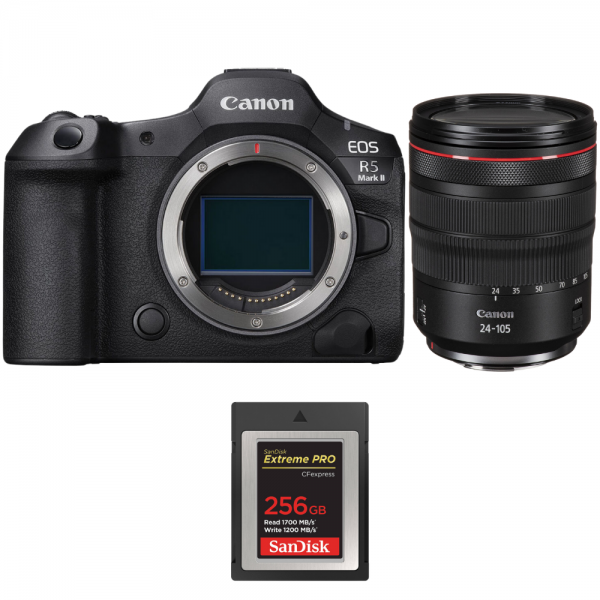 Canon EOS R5 Mark II + RF 24-105mm f/4 L IS USM + 1 SanDisk 256GB Extreme PRO CFexpress Type B|MCZ DIRECT
