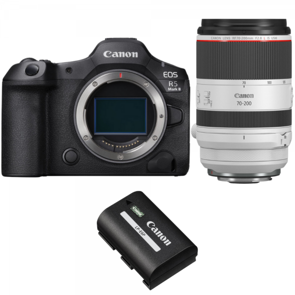 Canon EOS R5 Mark II + RF 70-200mm f/2.8 L IS USM + 1 Canon LP-E6P|MCZ DIRECT