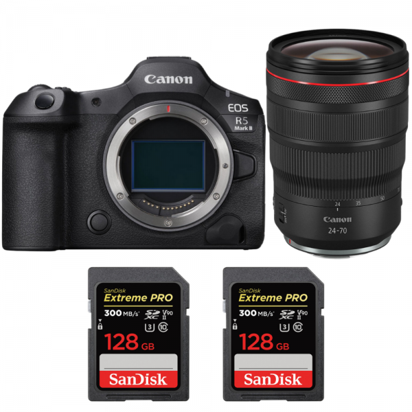 Canon EOS R5 Mark II + RF 24-70mm f/2.8 L IS USM + 2 SanDisk 128GB Extreme PRO UHS-II SDXC 300 MB/s