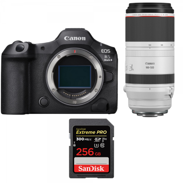 Canon EOS R5 Mark II + RF 100-500mm f/4.5-7.1 L IS USM + 1 SanDisk 256GB Extreme PRO UHS-II SDXC 300 MB/s Canon MIRRORLESS CAMERAS €5,386.00 MCZ DIRECT