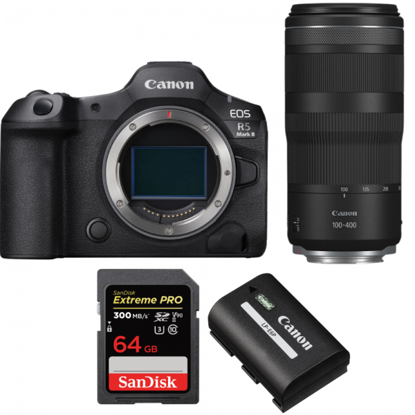 Canon EOS R5 Mark II + RF 100-400mm f/5.6-8 IS USM + 1 SanDisk 64GB Extreme PRO UHS-II SDXC 300 MB/s