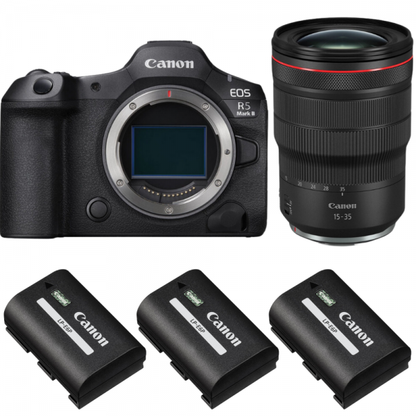 Canon EOS R5 Mark II + RF 15-35mm f/2.8 L IS USM + 3 Canon LP-E6P|MCZ DIRECT