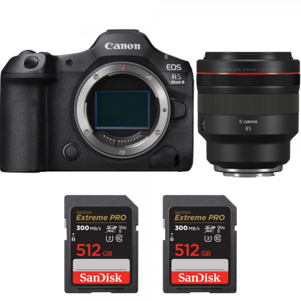Canon EOS R5 Mark II + RF 85mm f/1.2 L USM + 2 SanDisk 512GB Extreme PRO UHS-II SDXC 300 MB/s|MCZ DIRECT