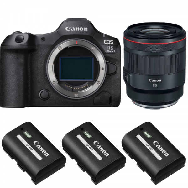 Canon EOS R5 Mark II + RF 50mm f/1.2 L USM + 3 Canon LP-E6P