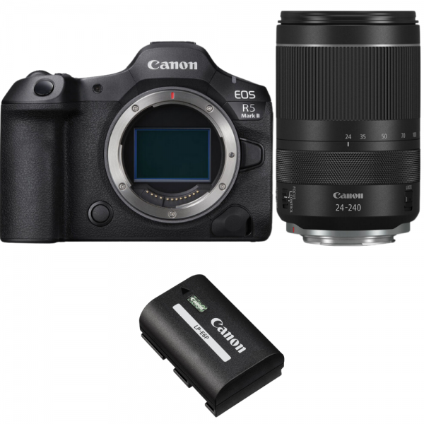 Canon EOS R5 Mark II + RF 24-240mm f/4-6.3 IS USM + 1 Canon LP-E6P Canon APPAREIL PHOTO HYBRIDE 3 926,00 € MCZ DIRECT