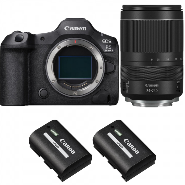 Canon EOS R5 Mark II + RF 24-240mm f/4-6.3 IS USM + 2 Canon LP-E6P Canon APPAREIL PHOTO HYBRIDE 4 032,00 € MCZ DIRECT