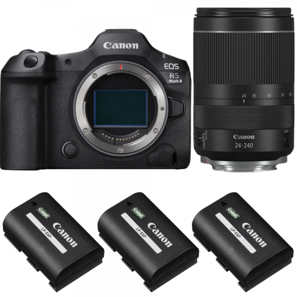 Canon EOS R5 Mark II + RF 24-240mm f/4-6.3 IS USM + 3 Canon LP-E6P Canon APPAREIL PHOTO HYBRIDE 4 138,00 € MCZ DIRECT