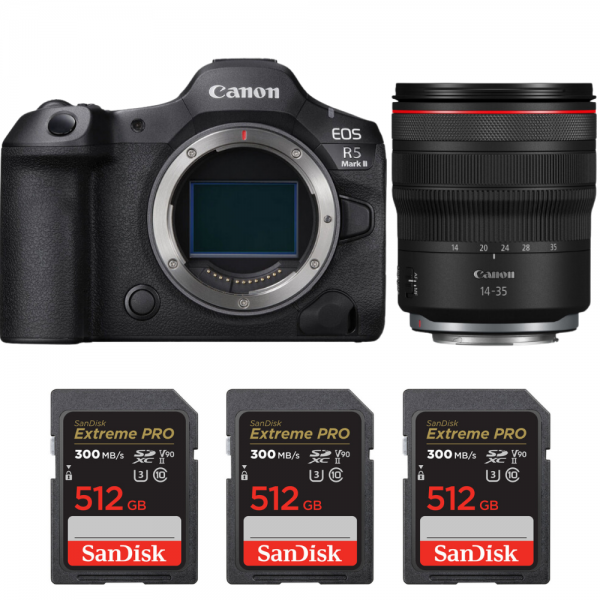 Canon EOS R5 Mark II + RF 14-35mm f/4 L IS USM + 3 SanDisk 512GB Extreme PRO UHS-II SDXC 300 MB/s|MCZ DIRECT