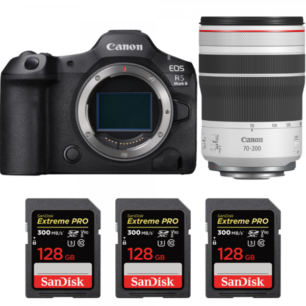 Canon EOS R5 Mark II + RF 70-200mm f/4 L IS USM + 3 SanDisk 128GB Extreme PRO UHS-II SDXC 300 MB/s Canon APPAREIL PHOTO HYBRIDE 4 663,00 € MCZ DIRECT