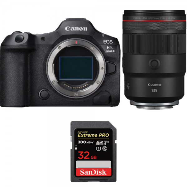 Canon EOS R5 Mark II + RF 135mm f/1.8 L IS USM + 1 SanDisk 32GB Extreme PRO UHS-II SDXC 300 MB/s