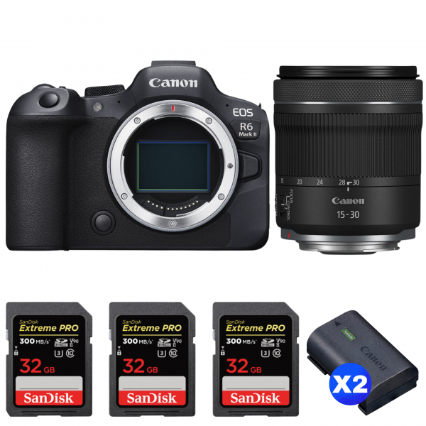Canon EOS R6 Mark II + RF 15-30mm f/4.5-6.3 IS STM + 3 SanDisk 32GB Extreme PRO UHS-II SDXC 300 MB/s + 2 Canon LP-E6NH|MCZ DIRECT
