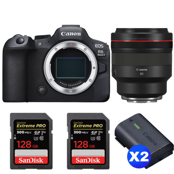 Canon EOS R6 Mark II + RF 85mm f/1.2 L USM + 2 SanDisk 128GB Extreme PRO UHS-II SDXC 300 MB/s + 2 Canon LP-E6NH|MCZ DIRECT