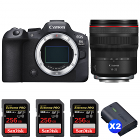 Canon EOS R6 Mark II + RF 14-35mm f/4 L IS USM + 3 SanDisk 256GB Extreme PRO UHS-II SDXC 300 MB/s + 2 Canon LP-E6NH-1