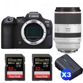 Canon EOS R6 Mark II + RF 70-200mm f/2.8 L IS USM + 2 SanDisk 32GB Extreme PRO UHS-II SDXC 300 MB/s + 3 Canon LP-E6NH-1
