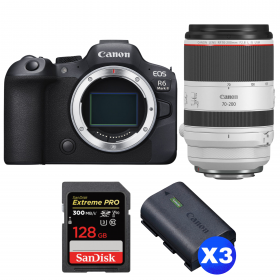 Canon EOS R6 Mark II + RF 70-200mm f/2.8 L IS USM + 1 SanDisk 128GB Extreme PRO UHS-II SDXC 300 MB/s + 3 Canon LP-E6NH-1