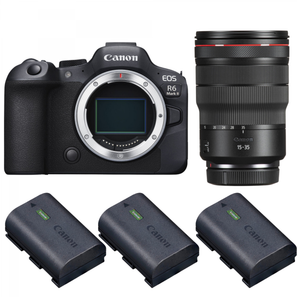 Canon EOS R6 Mark II + RF 15-35mm f/2.8 L IS USM + 3 Canon LP-E6NH Canon Canon EOS R6 Mark II 3 330,00 € MCZ DIRECT