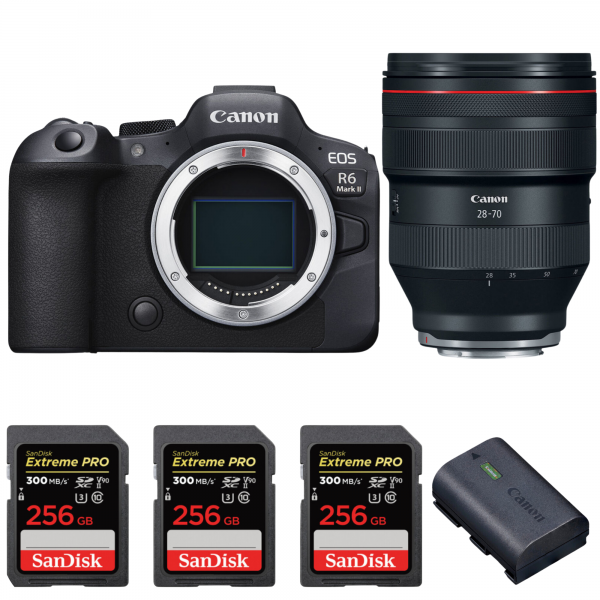 Canon EOS R6 Mark II + RF 28-70mm f/2 L USM + 3 SanDisk 256GB Extreme PRO UHS-II SDXC 300 MB/s + 1 Canon LP-E6NH|MCZ DIRECT