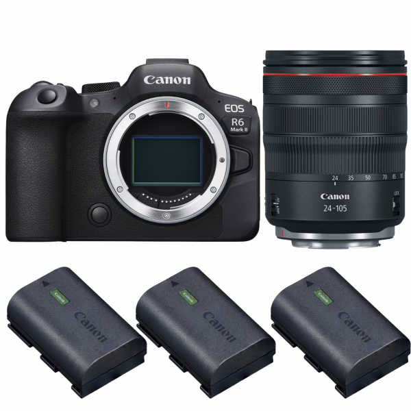 Canon EOS R6 Mark II + RF 24-105mm f/4 L IS USM + 3 Canon LP-E6NH|MCZ DIRECT