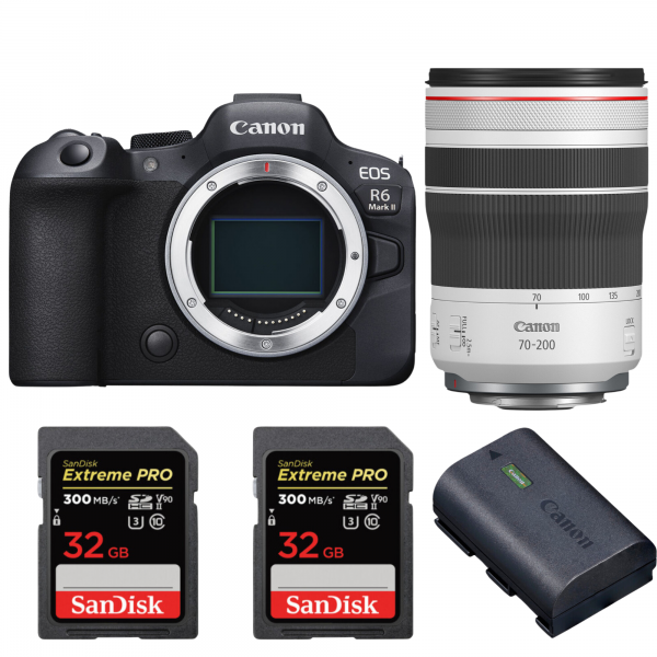 Canon EOS R6 Mark II + RF 70-200mm f/4 L IS USM + 2 SanDisk 32GB Extreme PRO UHS-II SDXC 300 MB/s + 1 Canon LP-E6NH|MCZ DIRECT