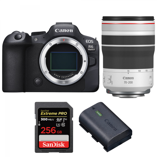 Canon EOS R6 Mark II + RF 70-200mm f/4 L IS USM + 1 SanDisk 256GB Extreme PRO UHS-II SDXC 300 MB/s + 1 Canon LP-E6NH-1