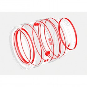 Objectif Sony FE 20-70mm f/4 G avec schéma des joints de protection