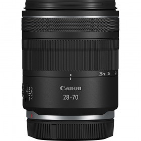Objectif Canon RF 28-70mm f/2.8 IS STM pour monture RF, vue avant avec bague de contrôle et échelle de distance Objectif Canon RF 28-70mm f/2.8 IS STM pour monture RF, vue avant avec bague de contrôle et échelle de distance