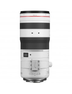 Objectif Canon RF 70-200mm f/2.8 L IS USM Z blanc, vue arrière, détails sur la monture RF et réglages