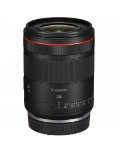 Objetivo Canon RF 24mm f/1.4 L VCM con detalle de montura y anillo de enfoque Objetivo Canon RF 24mm f/1.4 L VCM con detalle de montura y anillo de enfoque