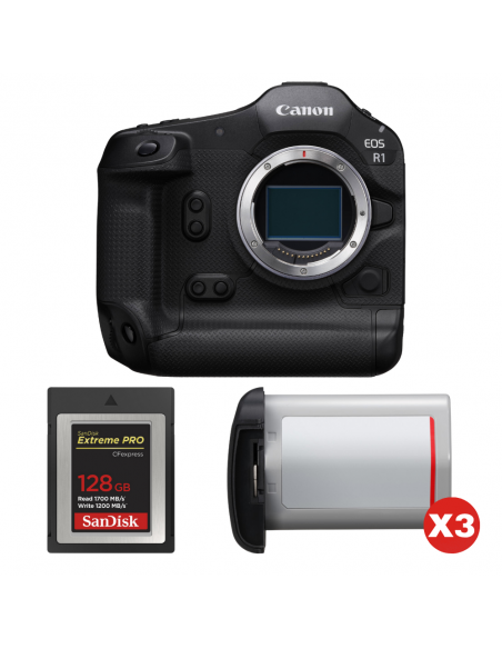 Canon EOS R1 + 1 SanDisk 128GB Extreme PRO CFexpress Type B + 3 Canon LP-E19|MCZ DIRECT