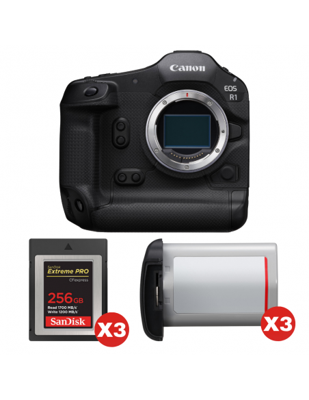 Canon EOS R1 + 3 SanDisk 256GB Extreme PRO CFexpress Type B + 3 Canon LP-E19|MCZ DIRECT