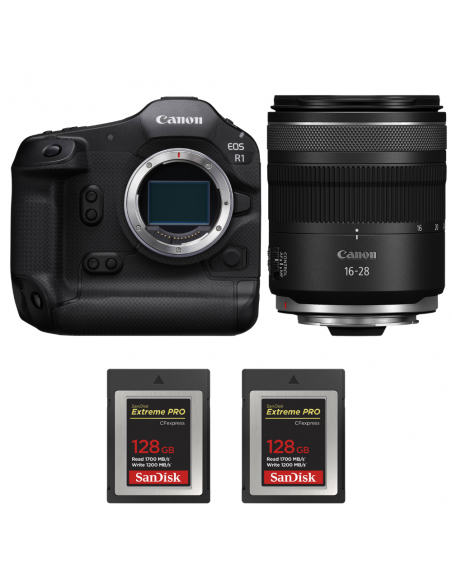 Canon EOS R1 + RF 16-28mm f/2.8 IS STM + 2 SanDisk 128GB Extreme PRO CFexpress Type B|MCZ DIRECT