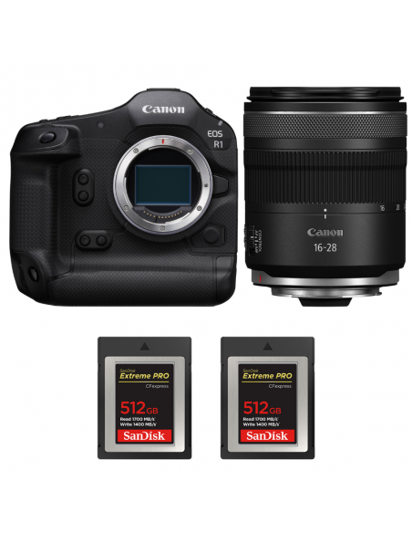 Canon EOS R1 + RF 16-28mm f/2.8 IS STM + 2 SanDisk 512GB Extreme PRO CFexpress Type B|MCZ DIRECT