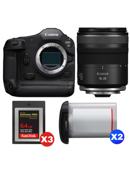 Canon EOS R1 + RF 16-28mm f/2.8 IS STM + 3 SanDisk 64GB Extreme PRO CFexpress Type B + 2 Canon LP-E19|MCZ DIRECT